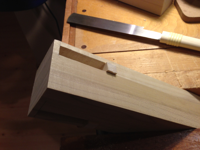 The mortise was too long and had to be filled